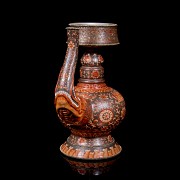 Enamelled ceramic jug ‘Dragon and Chrysanthemums’, with Qianlong Seal