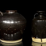 Set of black glazed vessels, 20th century