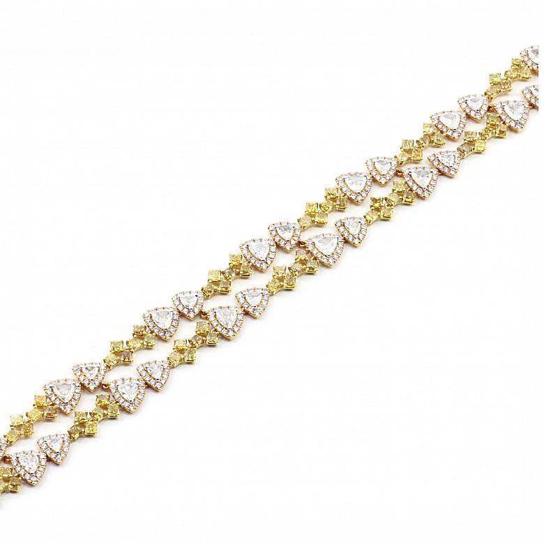 Bracelet, 18k gold and mixed fancy diamonds.