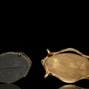 Two wooden flowerpots, Napoleon III, late 19th century