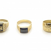 Juego de tres anillos de oro