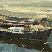 Nogales ‘Landscape with boats’, 20th century