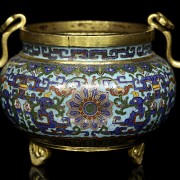 Cloisonné tripod censer ‘Ruyi and phoenix’, Qing dynasty - 4