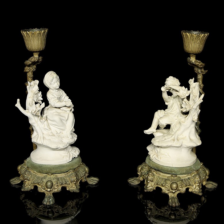 Pair of candleholders ‘Musicians’ 20th century - 7