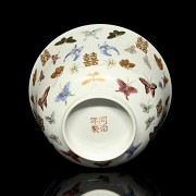 Enamelled porcelain ‘Butterflies’ bowl, Qing dynasty