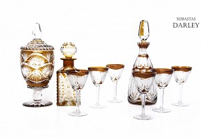 An important set of Bohemian cut crystal.