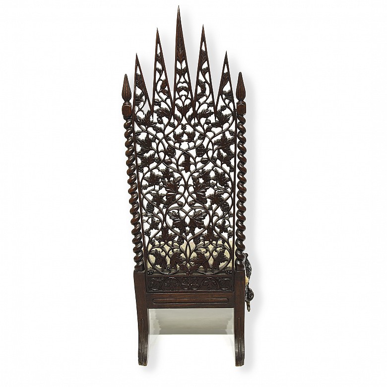 Burmese carved wooden chair, early 20th century