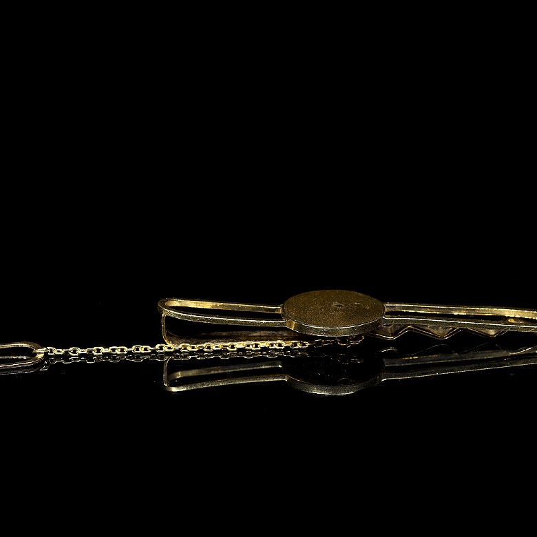 Yellow gold tie clip