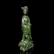 Green jade ‘Guanyin’ figurine, 20th century