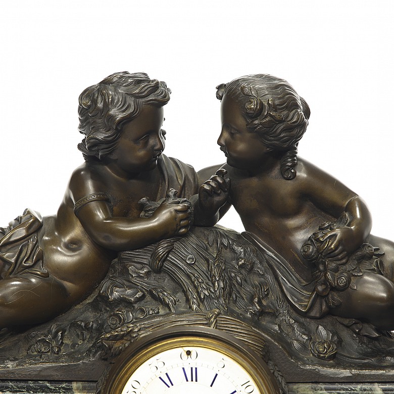 Mantelpiece clock by Jean-Jacques Feuchere (1807-1852) ‘Children’