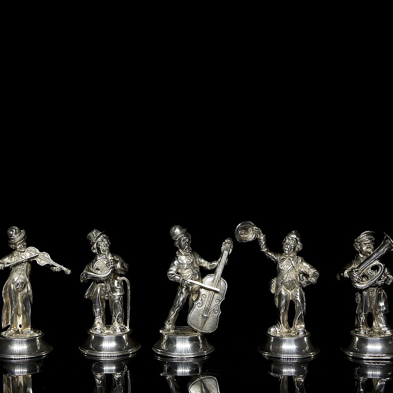 Set of silver figurines ‘Musicians’, 20th century