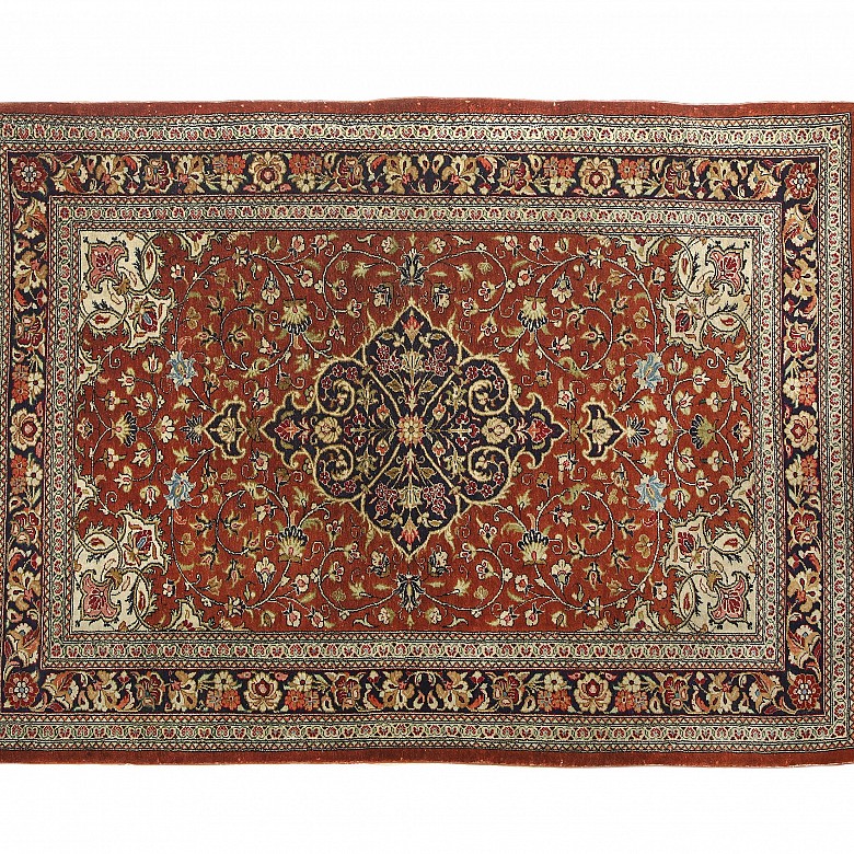 Persian silk carpet, 19th-20th century