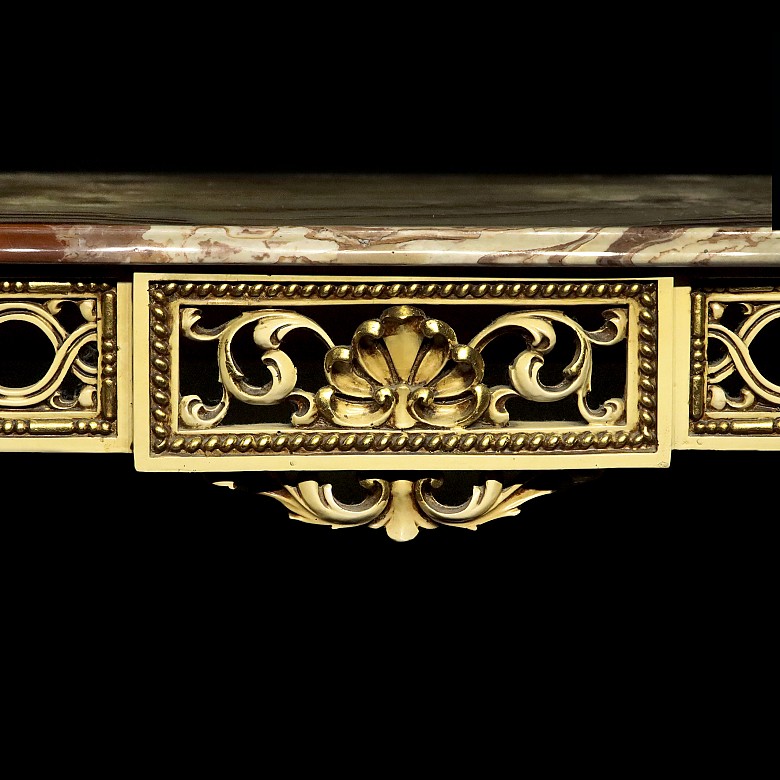 Console with marble top and mirror, Italy, mid-20th century