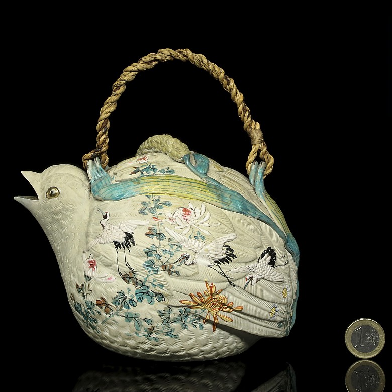 Painted clay teapot, Asia, 20th century