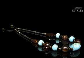 Turquoise and agate necklace, Liao-Jin culture