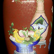 Red cloisonné vase, 20th century - 5