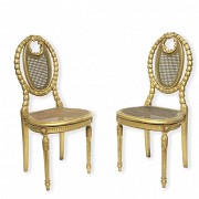 Pair of Louis XVI style chairs, early 20th century