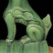 Green glazed tile “Lion Foo”, Qing dynasty