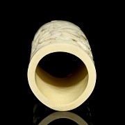 Carved ivory cylinder ‘Dragons’, 20th century