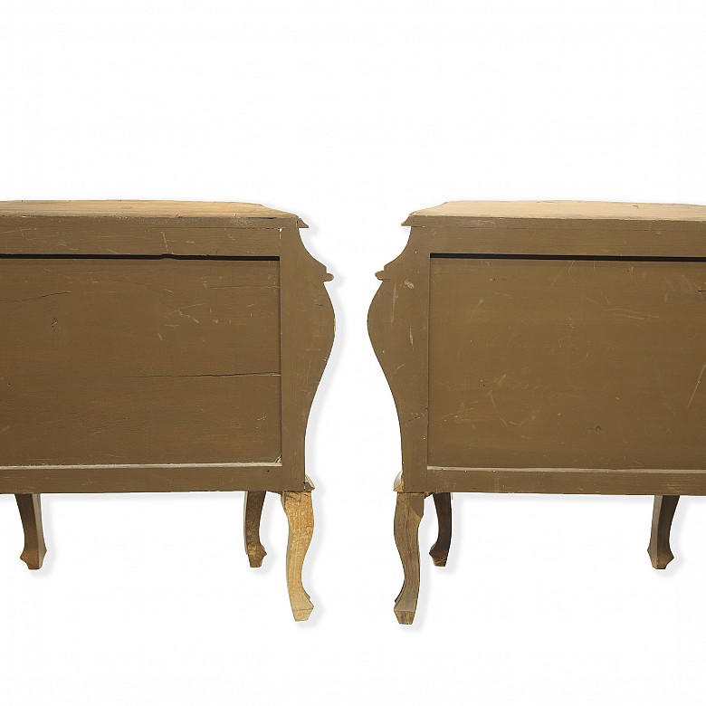 Pair of ‘Rococo’ wooden chests of drawers, Italian style, 20th century - 2