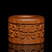 Carved wooden ring, 20th Century