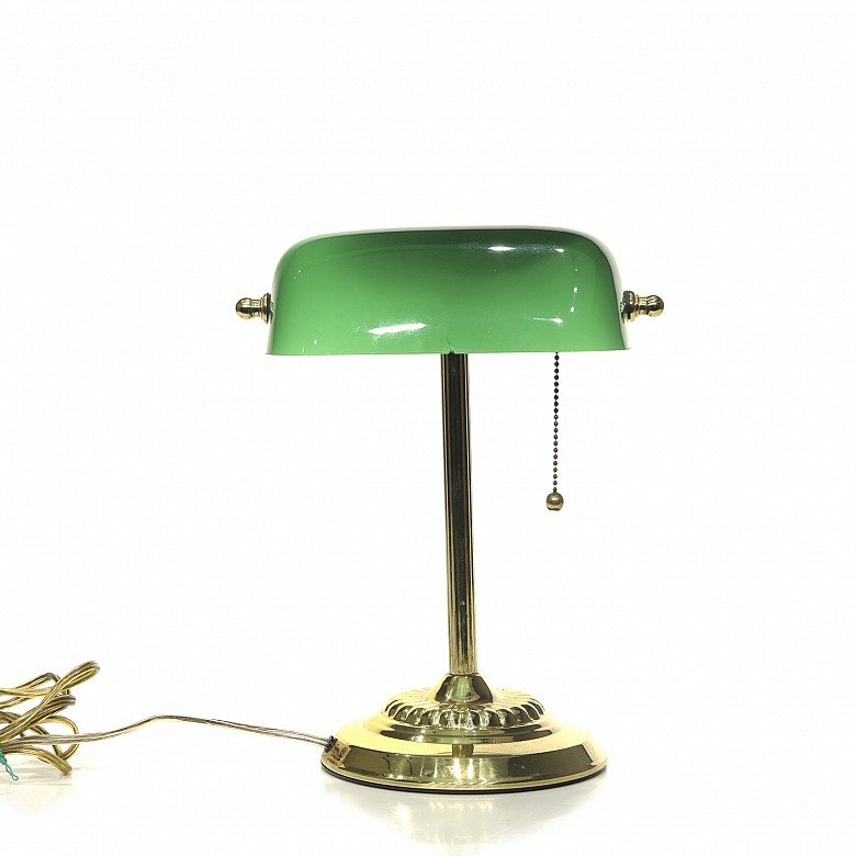 Emeralite style desk lamp, late 20th century