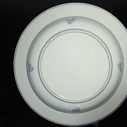 Plato de porcelana, azul y blanco, Compañía de Indias