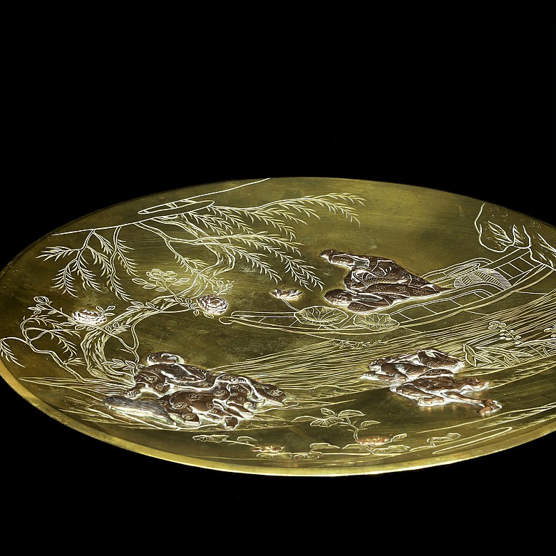 Decorative bronze plate, Japan, Meiji