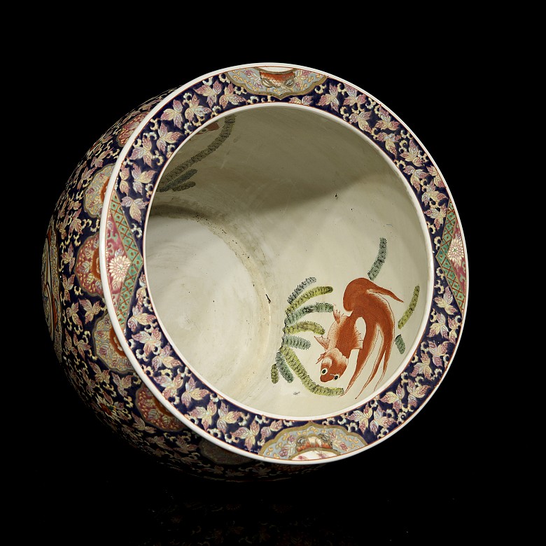 Glazed ceramic ‘Wagon and Flowers’, 20th century