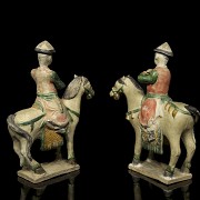 Pair of ceramic horsemen, Ming dynasty - 14