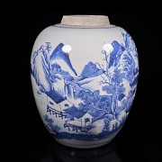 Blue-and-white porcelain vase ‘Landscape’, Qing dynasty