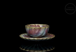 Junyao ceramic bowl and plate, 20th century