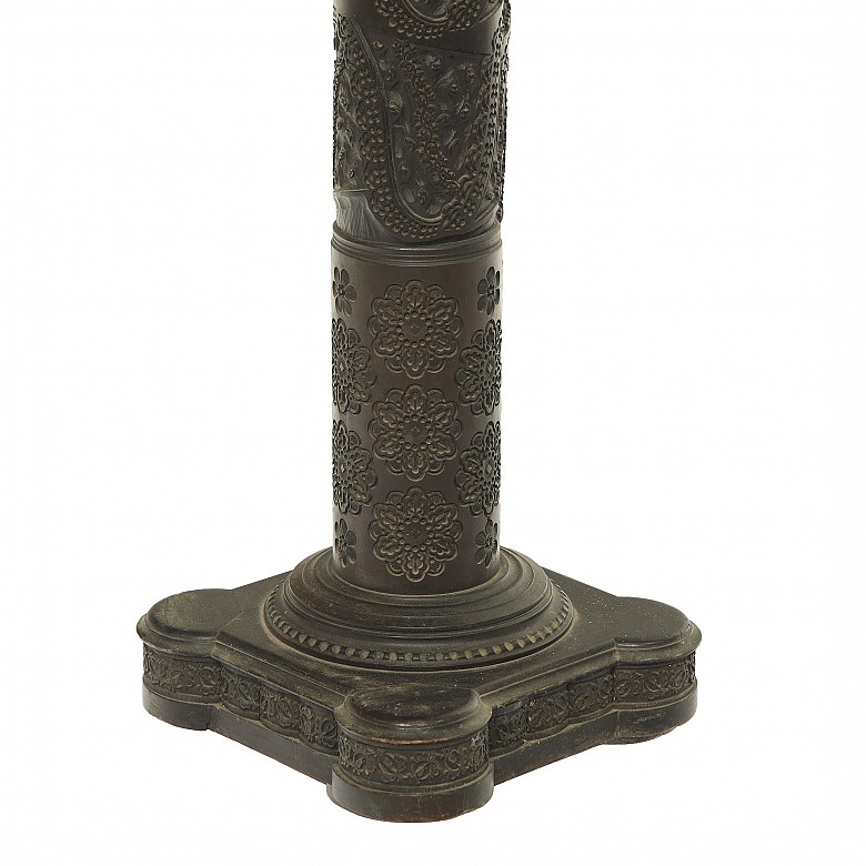 Carved wooden pedestal, 19th century