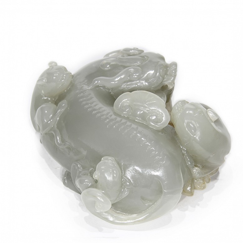 Carved jade figurine, Qing dynasty.