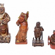 Lot of carved wooden sculptures, Asia, 19th - early 20th century