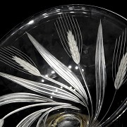 Glass fountain with silver base, 20th century