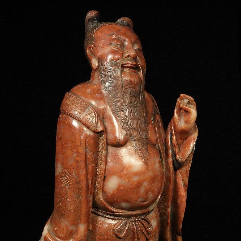 Figura de sabio chino, dinastía Qing