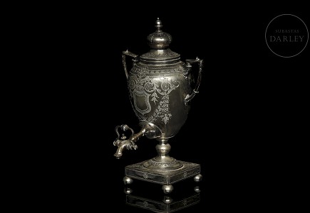 Samovar inglés de estaño, s.XIX