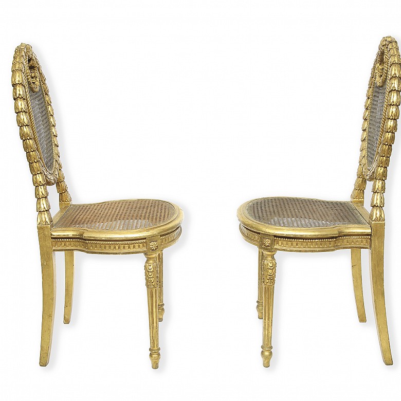 Pair of Louis XVI style chairs, early 20th century