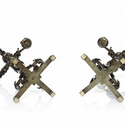 Pair of metal candlesticks, 20th century