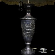 Lamp with metal foot, 20th century