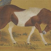 Chinese painting ‘Horse with bent head’, signed Lang Shining - 4