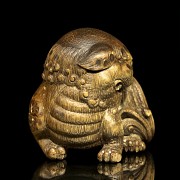 Chinese carved wooden lion, 20th century