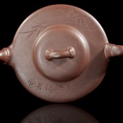 Yixing clay teapot ‘Poem and Bamboo’, mid-20th century