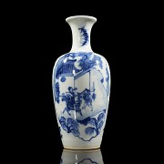 Blue and white porcelain vase ‘Scene’, with Kangxi seal