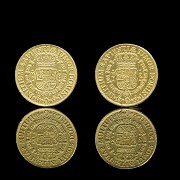 Two gold coins ‘Philippe V’, Mexico 18th century