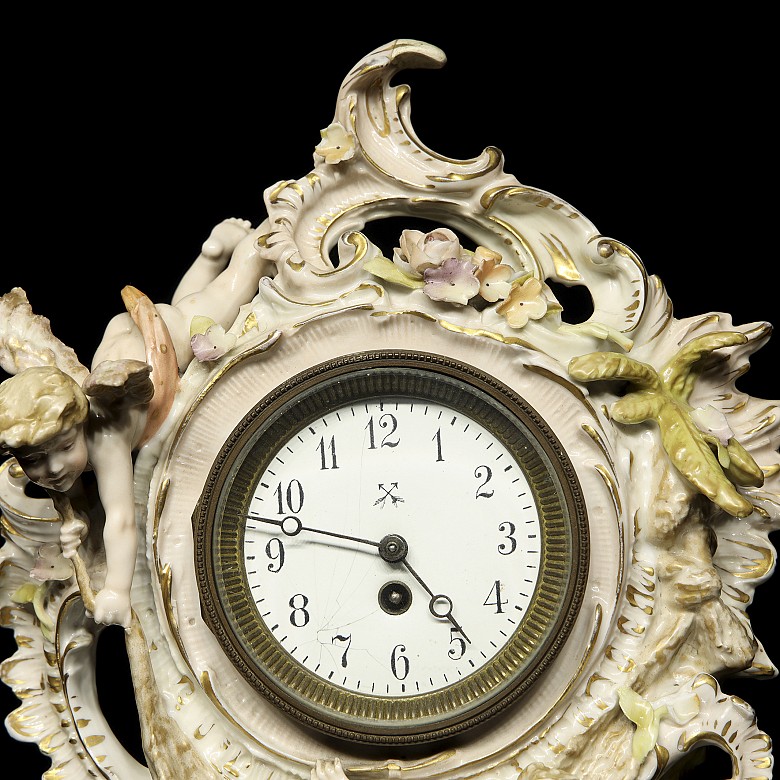 Schierholz ‘Porcelain clock with cherubs’ 19th-20th century - 3