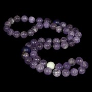 Amethyst, glass and jade bead necklace, Qing dynasty