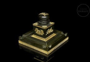 Empire style metal and bronze scrivener's desk, 19th century