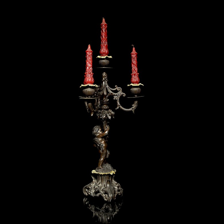 Candelabro de bronce, s.XX